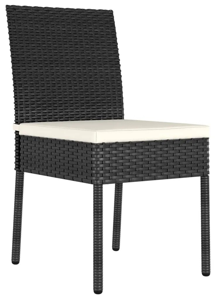 4 db fekete polyrattan kerti étkezőszék