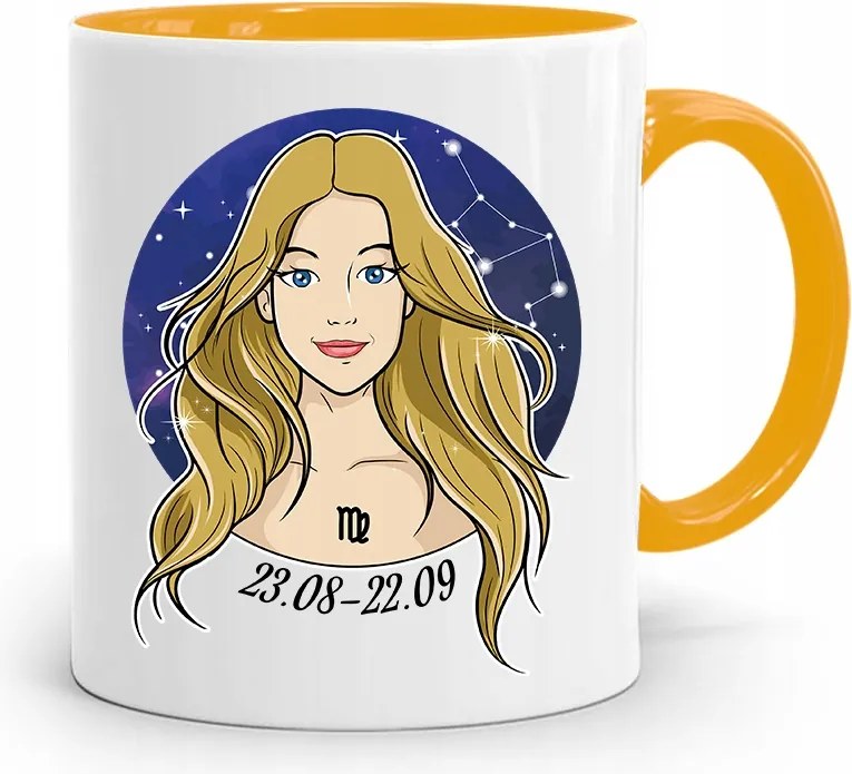 Csillagjegyek Csillagjegy Bögre Sárga Ajándék Szűz Nyomtatott Fotóval