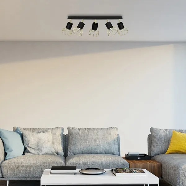 Spotlámpa DANTE 5xGU10/25W/230V fekete/arany