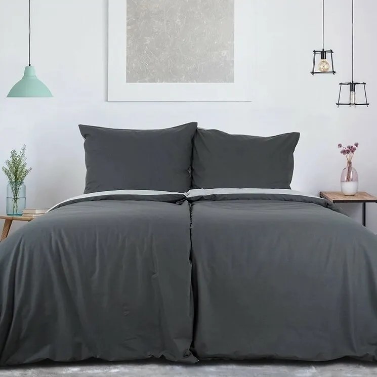 B.E.S. Petrovice Pamut ágynemű Double face antracit/szürke