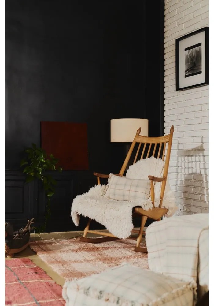 Krémszínű-zsályaszínű pamut gyerek ágytakaró 140x200 cm Tartan Blue Sage – Lorena Canals