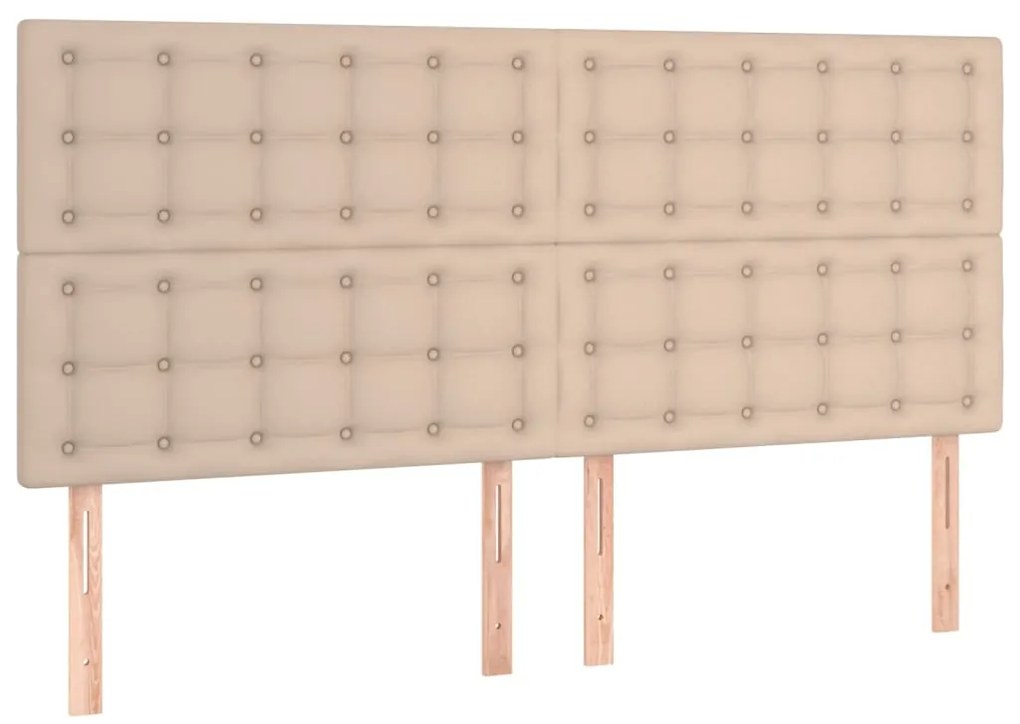cappuccino műbőr LED-es fejtámla 200x5x118/128 cm