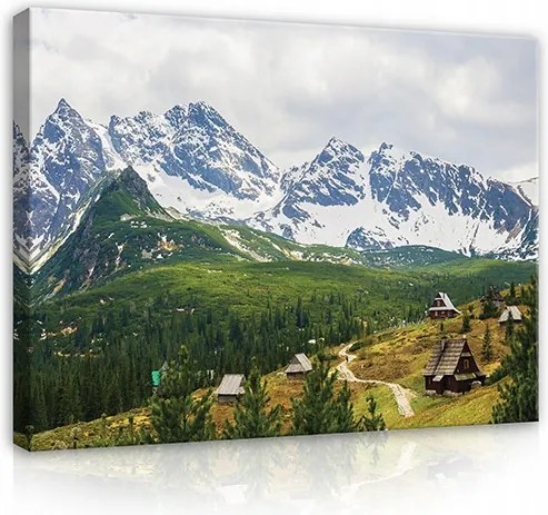 Vászonkép nappali fal Hegyek 3D Kilátás 120x80