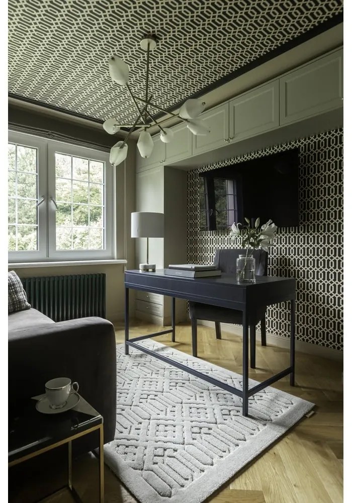 Világosszürke gyapjú szőnyeg 133x190 cm Dive – Agnella