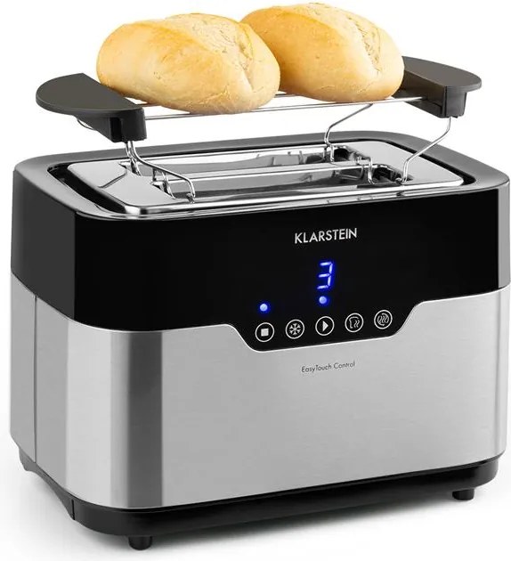 Klarstein Arabica, kenyérpirító, 920 W, LED kijelző, érintőképernyő, rozsdamentes acél