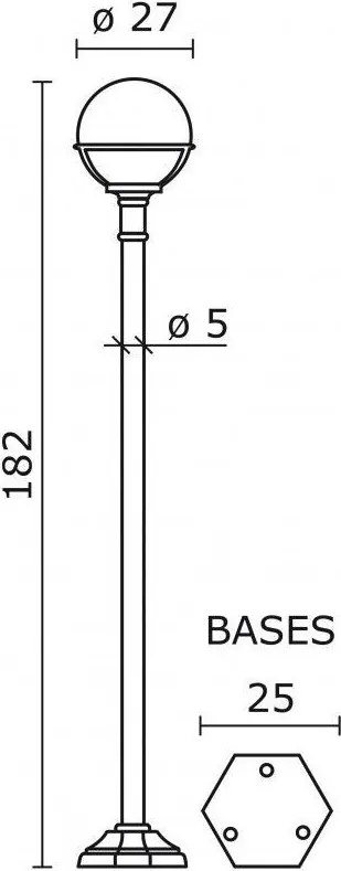NOVOLUX 061D-G05X1A-02 CLIC-CLAC Kandeláber Fehér, Fekete E27 IP43