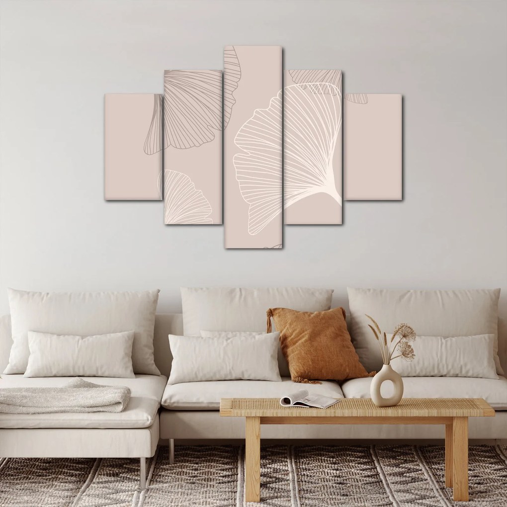 Kép - Bézs színű levelek N⁰6 (150x105 cm)