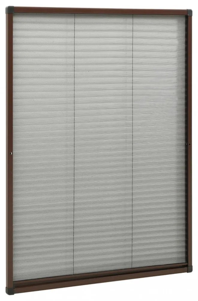 barna alumínium pliszé ablakszúnyogháló 80 x 120 cm