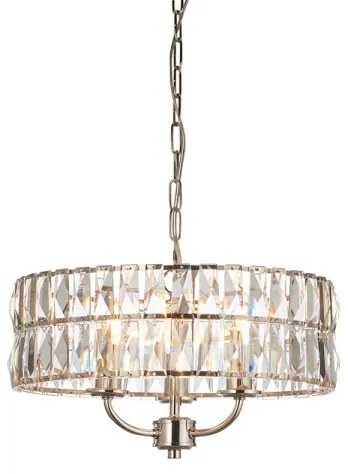 Endon 104466 - Csillár láncon CLIFTON 3xE14/6W/230V fényezett króm/átlátszó