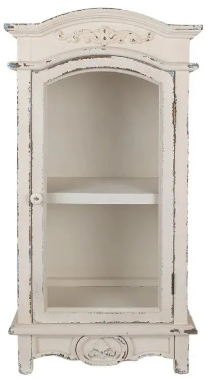 Antikolt fehér shabby chic konyhai fali szekrény 88 cm