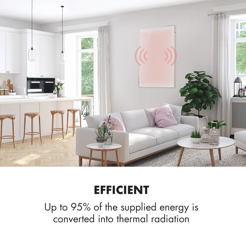 Klarstein Wonderwall 96, infravörös hősugárzó, 120 x 80 cm, 960 W, Időzítő, IP24