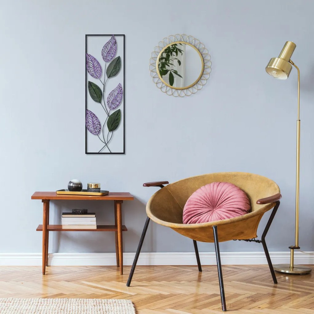 Leaf fém fali dekoráció, 90×32 cm