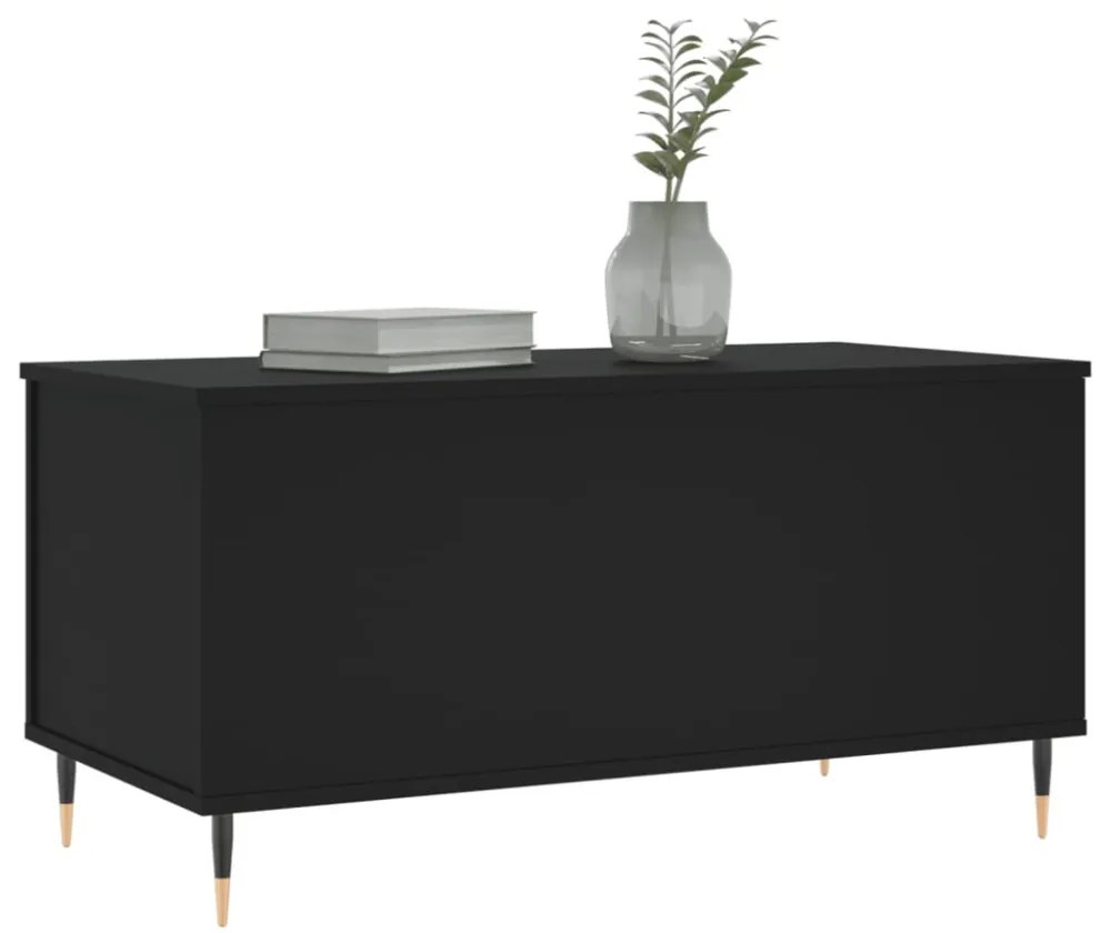 fekete szerelt fa dohányzóasztal 90x44,5x45 cm