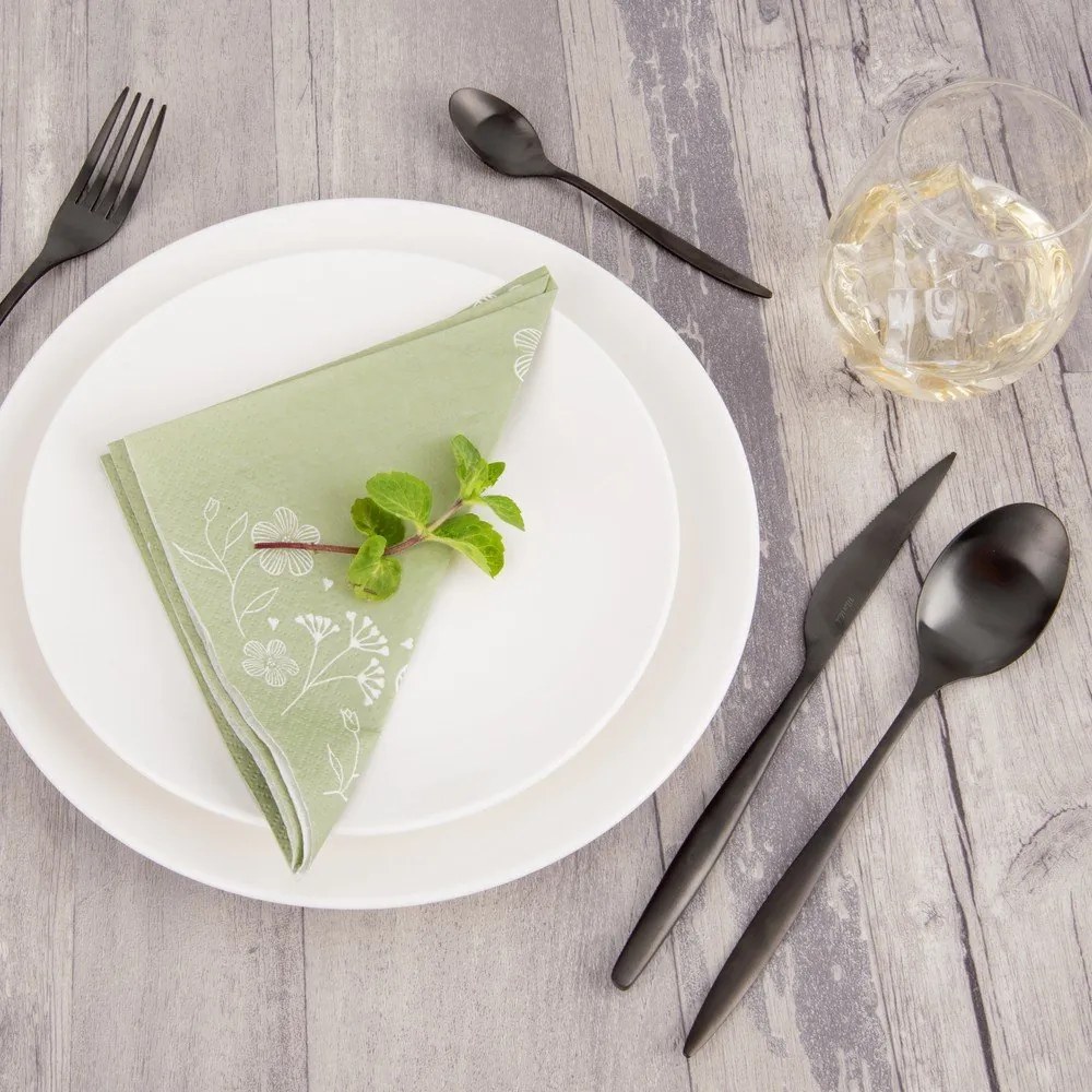 Fekete rozsdamentes acél evőeszköz készlet 24 db-os – Orion