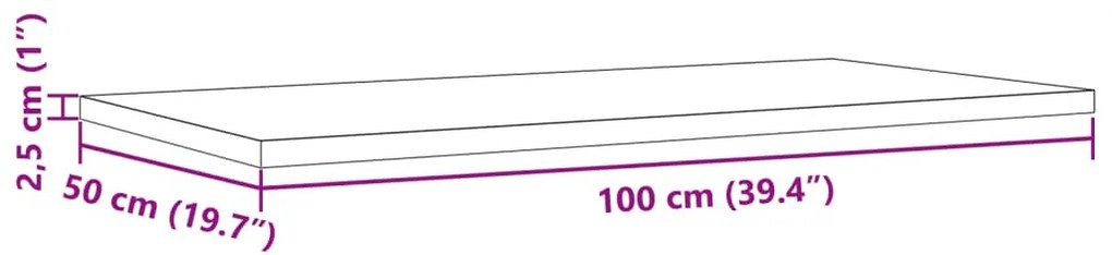 4 db tömör fenyőfa téglalap alakú asztallap 100 x 50 x 2,5 cm