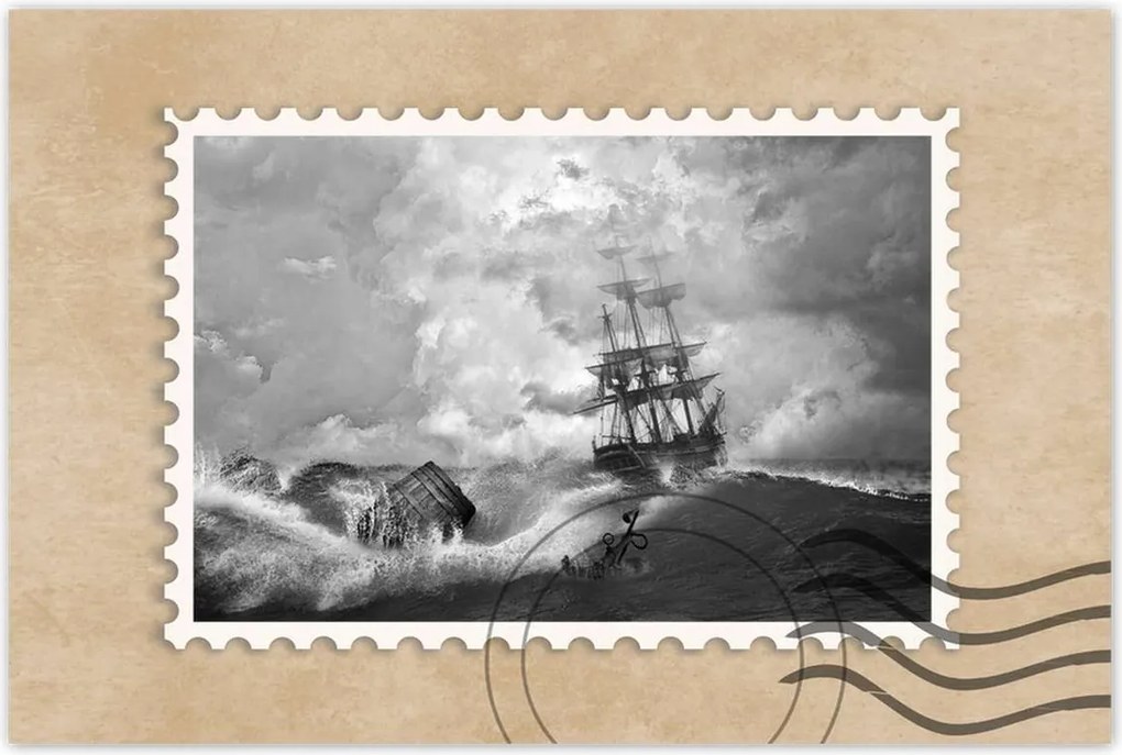 Poszterek 60x40 Vihar Tenger Hajó Tájkép