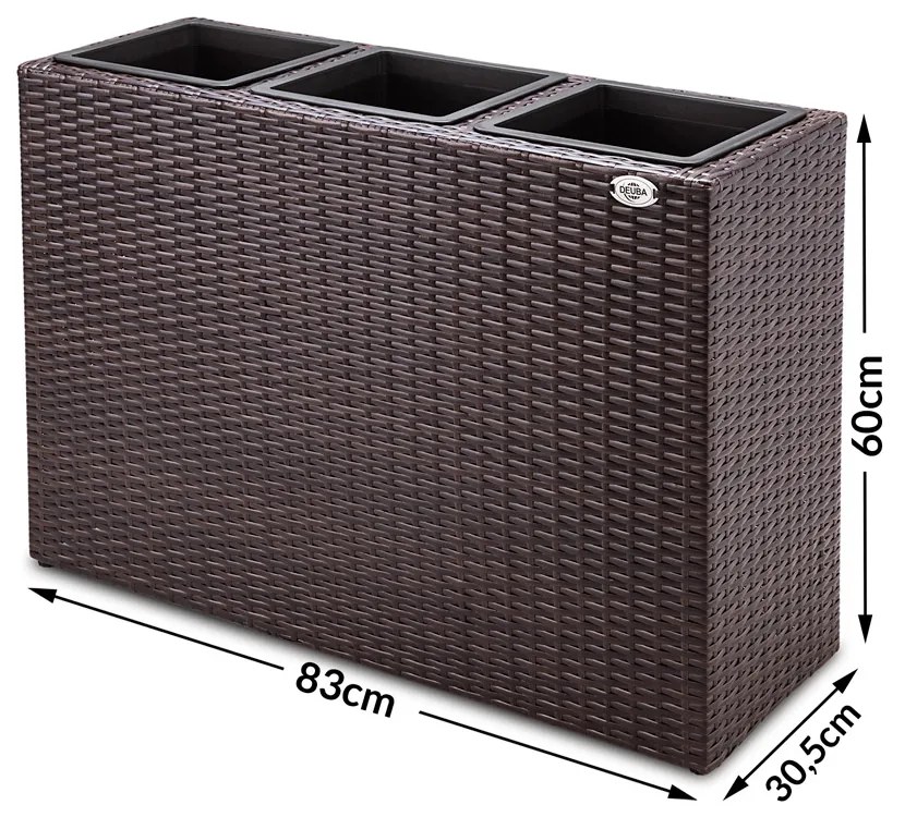 Casaria® Virágtartó 83x30,5x60 cm - barna