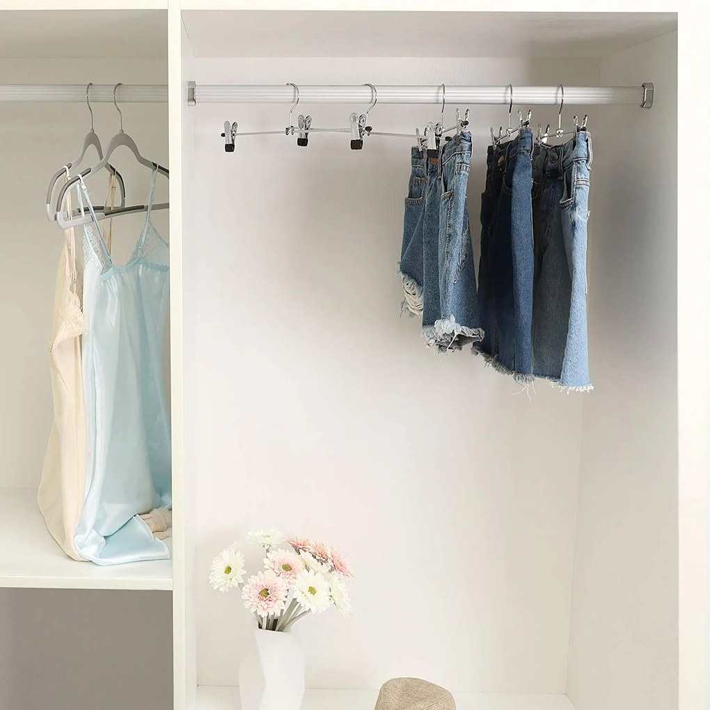 Fém nadrágfogasok 31 cm-es csúszásgátló ruhaakasztók, 20 darabos csomag