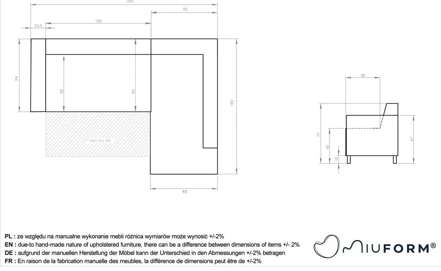 Bézs kinyitható-tárolóhelyes sarokkanapé (jobb oldali-L alakú) Classy Sophie – Miuform