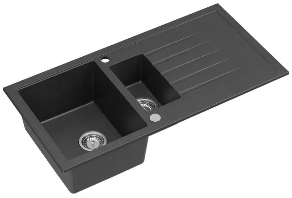 Sapho - konyhai mosogató 100x50 cm gránit/fekete