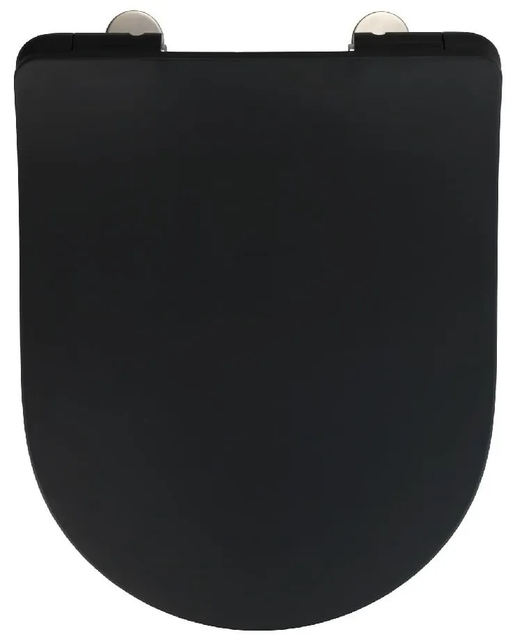 Sedilo Black matt fekete WC-ülőke, 45,2 x 36,2 cm - Wenko