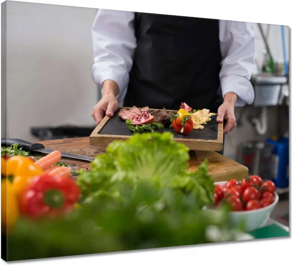 Vászonkép 50x40 Tányér beefsteak