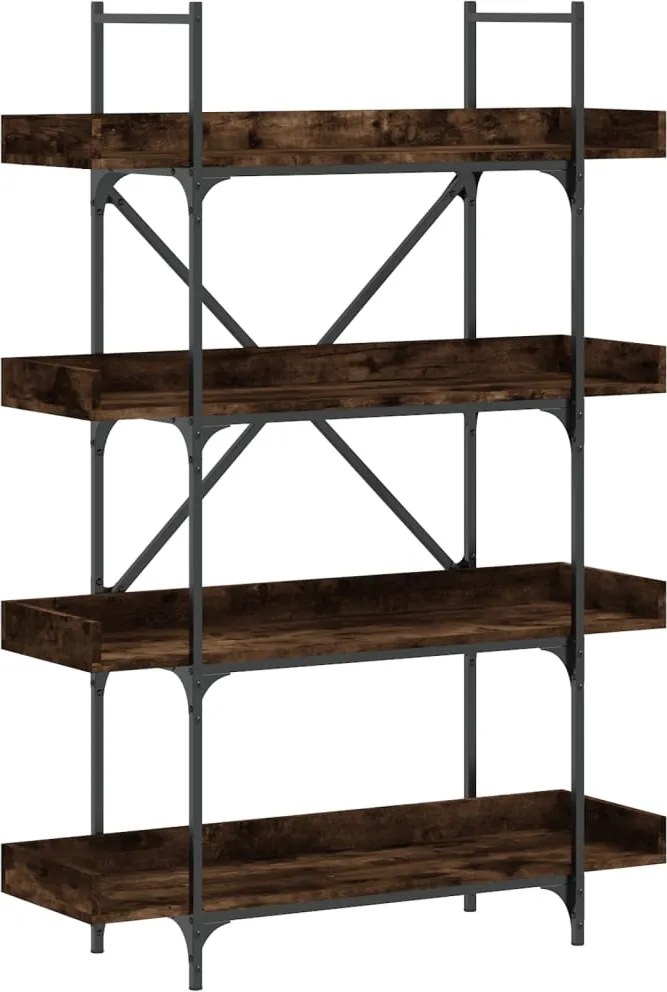 vidaXL 4 szintes füstös tölgy szerelt fa könyvespolc 100x33x145,5 cm