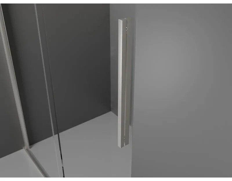 Mexen Velar, zuhanykabin tolóajtóval 130 x 85 cm, 8mm szürke üveg, csiszolt acél, 871-130-085-41-97
