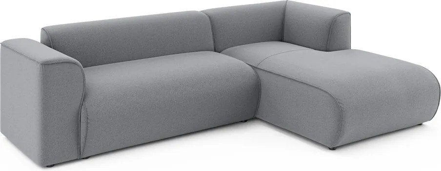 Világosszürke sarokkanapé (jobb oldali-heverő résszel) Merid – Ropez