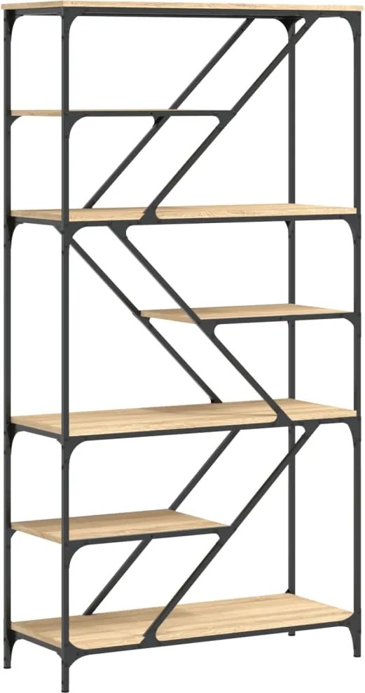 vidaXL sonoma tölgy színű szerelt fa és acél könyvespolc 91x36x176 cm