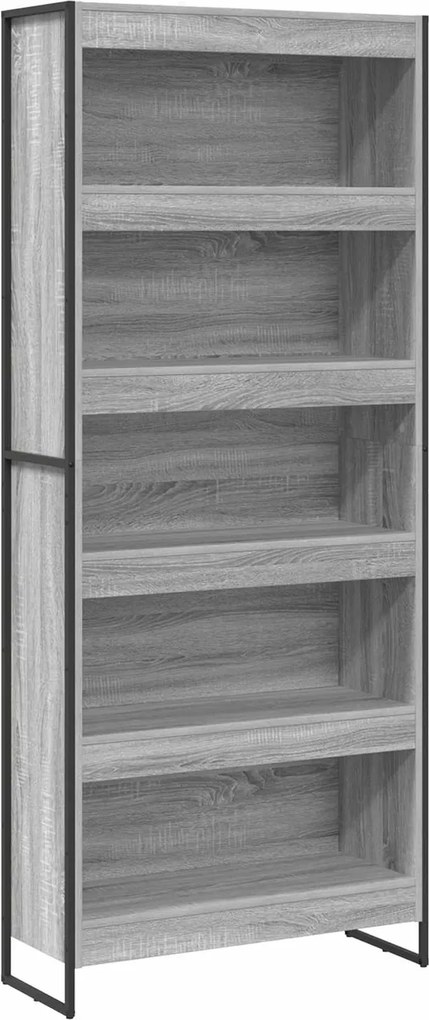 vidaXL Könyvespolc 2 pcs Szürke Sonoma 80 x 30 x 155 cm Faanyag
