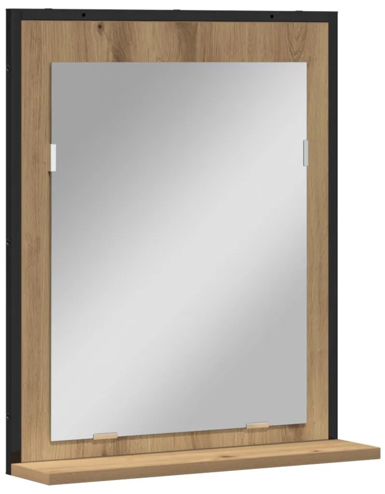Fürdőszobai Tükör Kézműves Tölgy 50x12x60 cm Fából