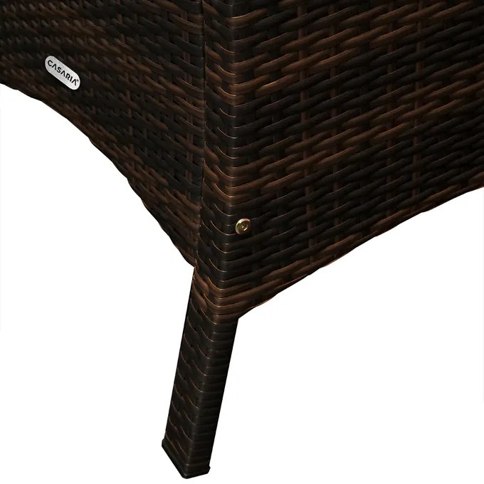 Casaria® Kerti rattan szett Berlin 1+8 - barna/fa