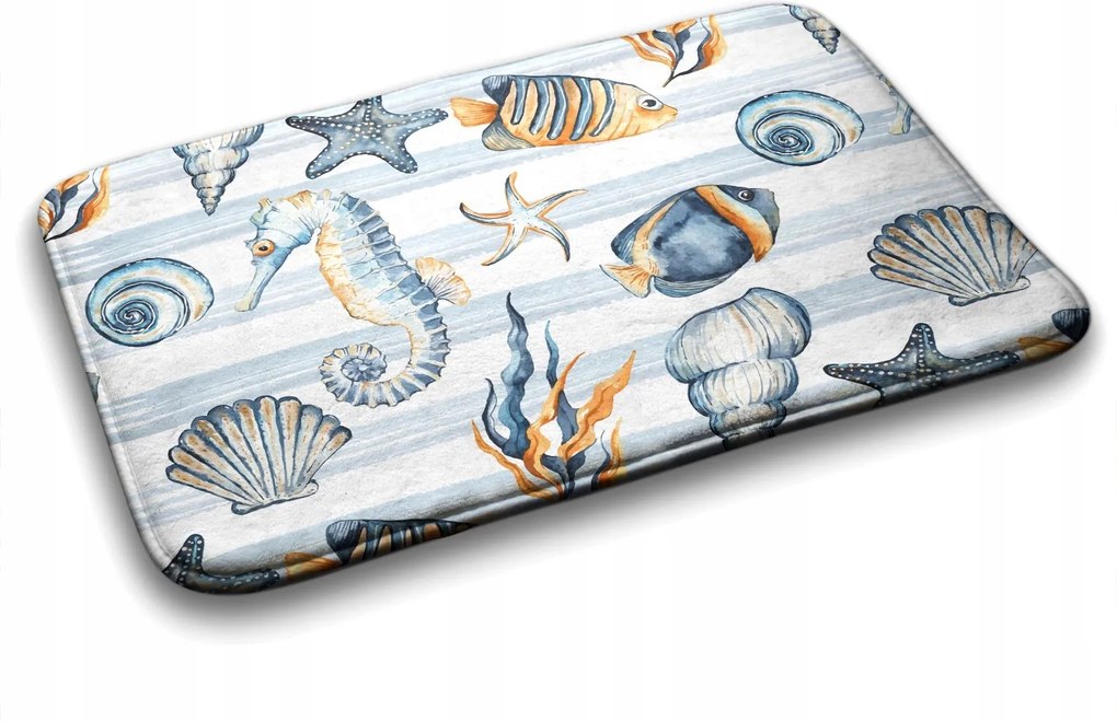 Fürdőszobaszőnyeg Tengeri állatok 75x45 cm