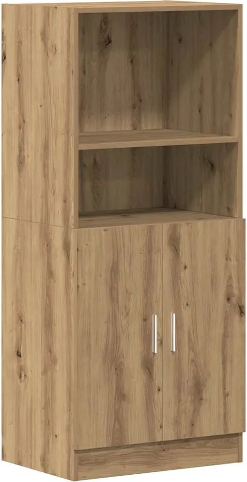 vidaXL kézműves tölgyszínű szerelt fa konyhaszekrény 57x41,5x131,5 cm