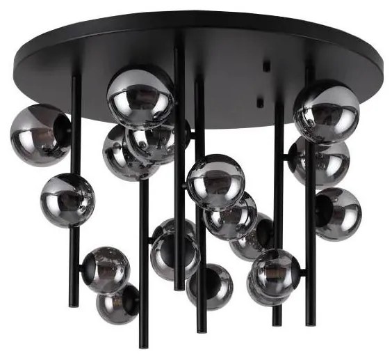 Ideal Lux - LED Csillár rúdon PERLAGE 18xG9/3W/230V átm. 70 cm fekete/füstös