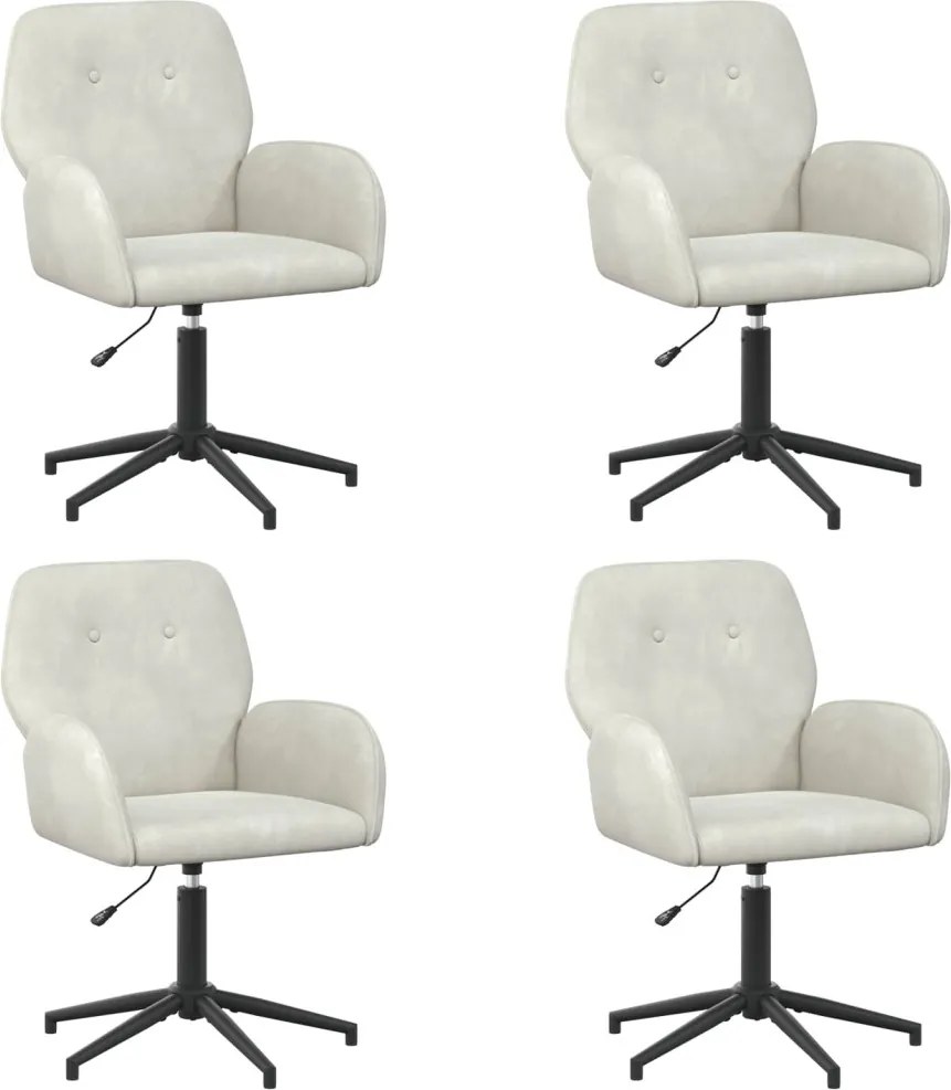 vidaXL Forgós Íróasztali Székek 4 db 54 x 55 x 90 cm Krémszínű Bársony