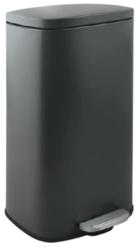 Sötétszürke acél pedálos szemetes 50 l Akira – Spirella