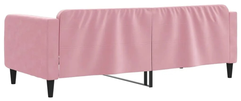 rózsaszín bársony kanapéágy 90 x 200 cm