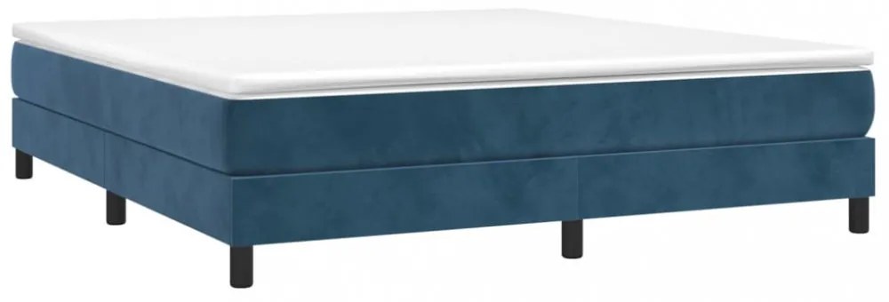 sötétkék bársony rugós ágykeret 180x200 cm