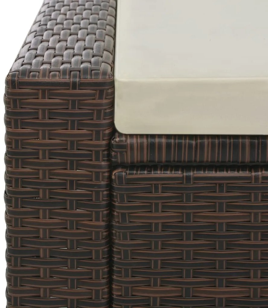 Barna kétszemélyes polyrattan napozóágy