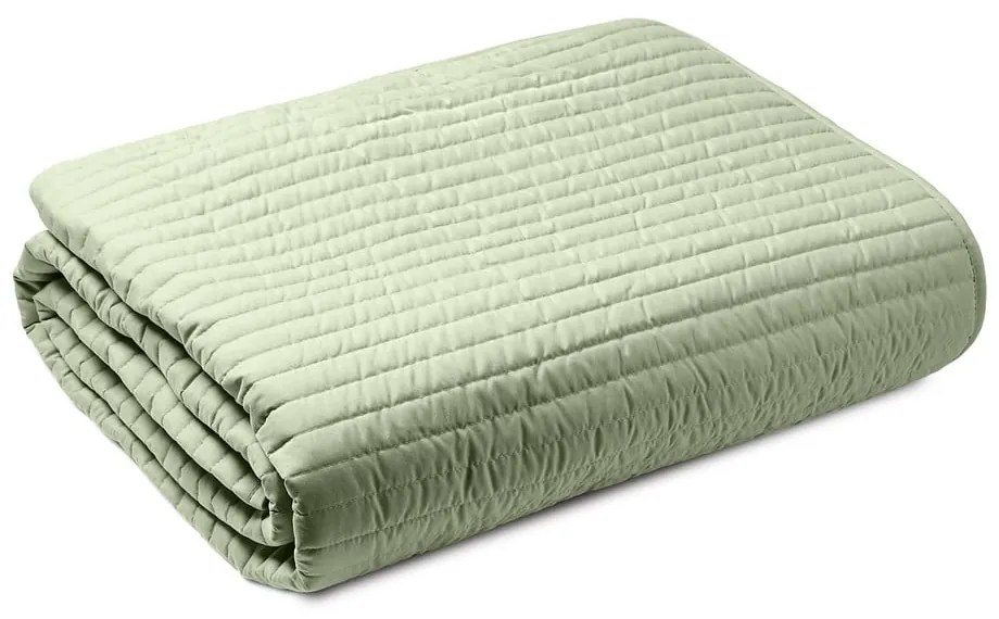 Zöld steppelt ágytakaró franciaágyra 220x230 cm Quilted Lines – Bianca
