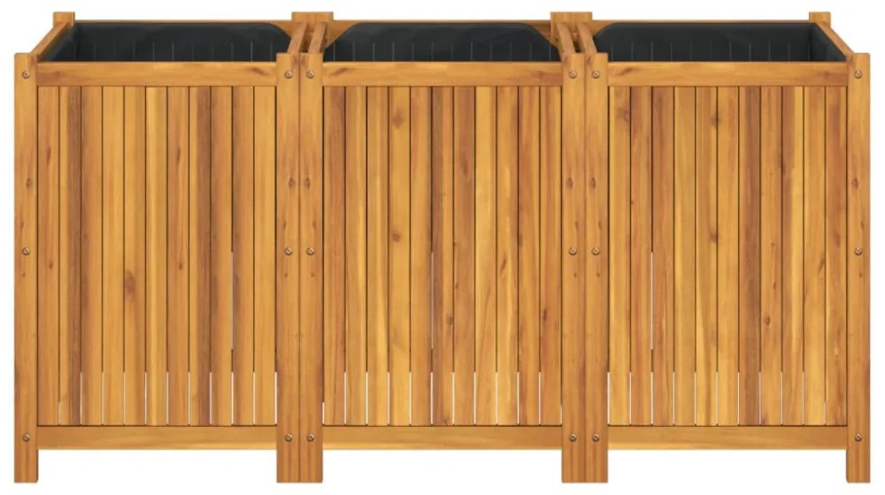 tömör akácfa kerti virágtartó béléssel 150 x 50 x 75 cm