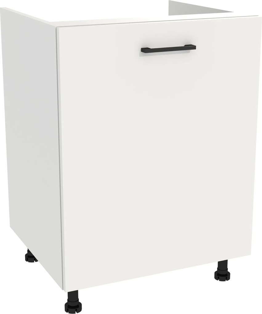 Konyhaszekrény alsó mosogató alá 60 Capri korpusz fehér front fehér matt