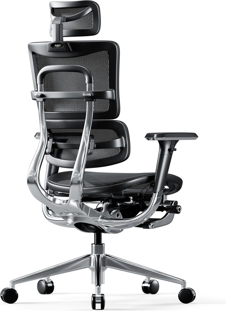 Ergonomikus irodai szék lábtartóval Normal Size, fekete: Diablo V-Master