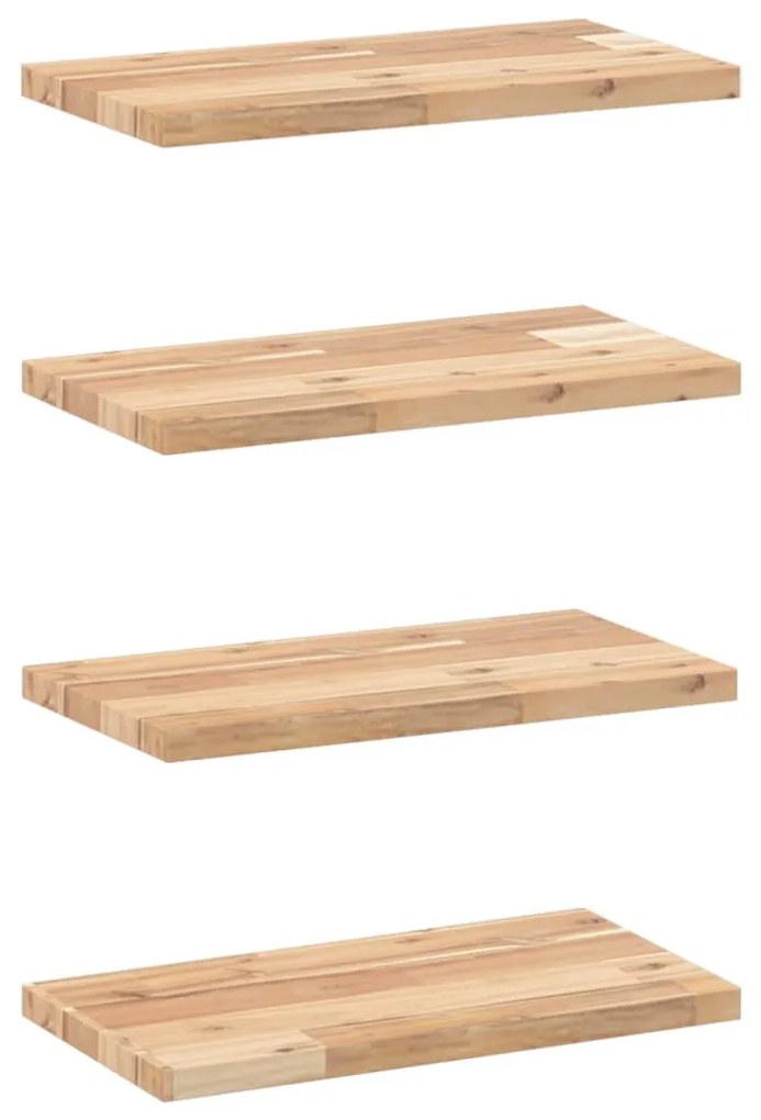 4 db kezeletlen tömör akácfa függőpolc 40 x 20 x 2 cm