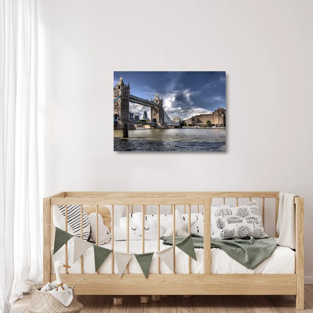 Üveg kép - Tower Bridge Londonban (70x50 cm)