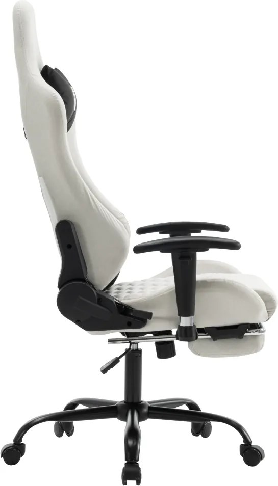 Irodai/gamer szék, fehér/fekete, teherbírás 150 kg, PAPIBAS