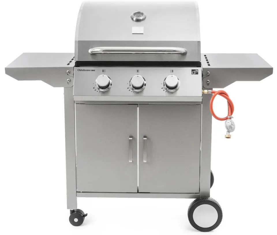 G21 Oklahoma BBQ Premium line gázgrill, 3 égőfej + ajándék nyomáscsökkentő