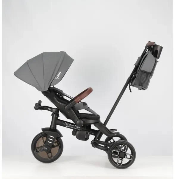 QPlay - Gyerek tricikli 7 az 1-ben COMFO MAX szürke